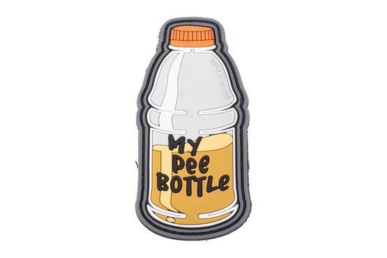 Violent Little Machine Shop My Pee Bottle Morale Patch is made of PVC rubber